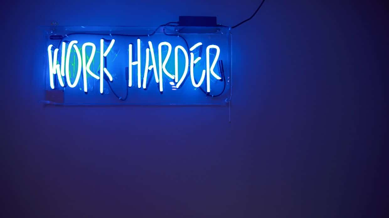 UKDS financial blog work harder neon lights good old fashioned earning money